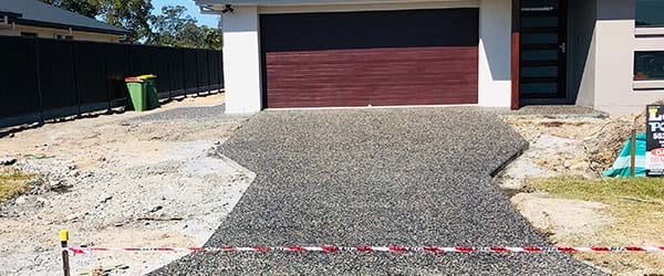 Exposed aggregate concrete driveway, Gold Coast